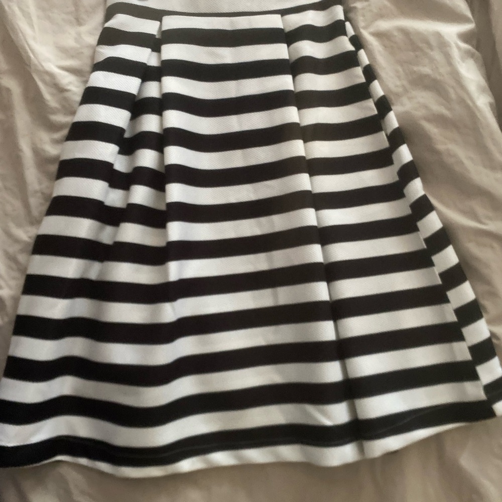 Black and White Striped Women's Skirt